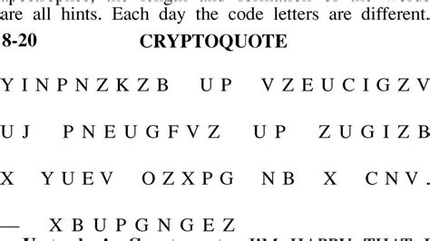 Jul 21, 2011 There are many strategies for solving a cryptoquote successfully and improving your time. . Cryptoquote 31823